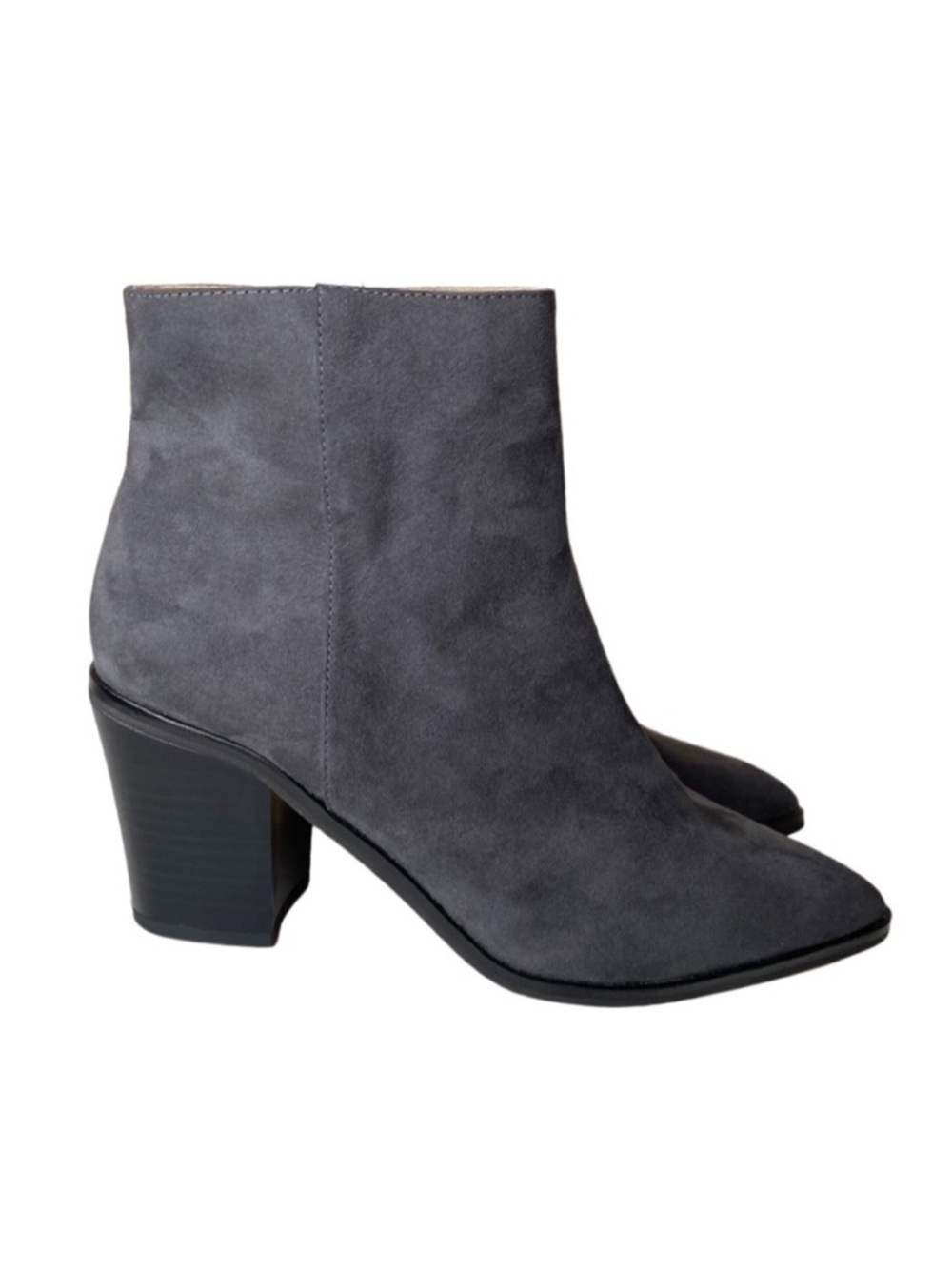 14th & Union Braxten Gray Block Heel Boots Size 10